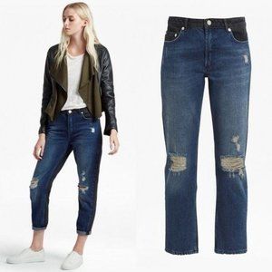 SALE Indi Mash Up Boyfit Jeans Dual Denim Distress